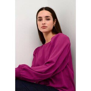 NWT KAFFE KAdorte Fuchsia Pink Blouse